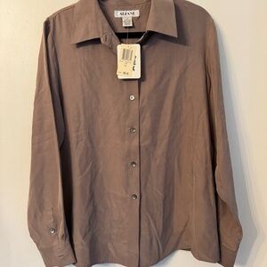 Alfani 100% Silk Button up Blouse - Women's 14